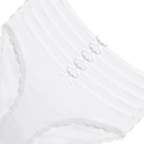 Vista 3 de Donella Bragas de bikini de algodón para mujer, ropa interior suave para mujer, estampados surtidos, paquete de 5