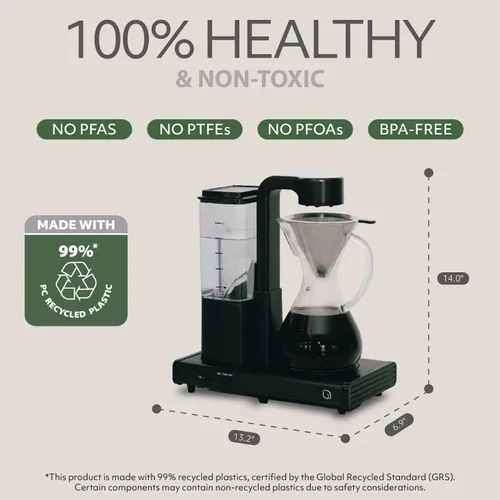 Vista 6 de WILLOW Cafetera de goteo de 10 tazas, cafetera automática con jarra de vidrio y función de apagado automático, adecuada para café caliente y helado