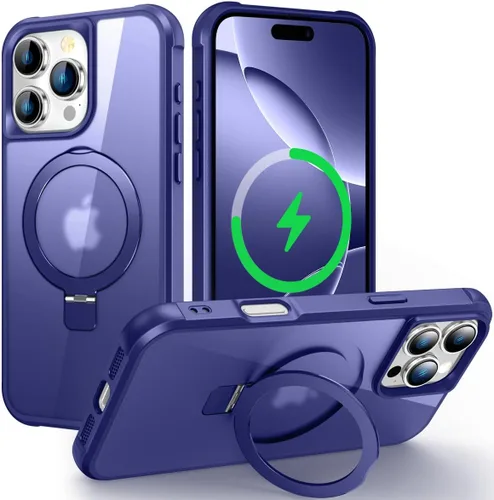 Vista 152 de CHAOFEnG - Funda compatible con iPhone 11 con soporte, color negro Fundas delgadas de grado militar para iPhone 11 con soporte de anillo
