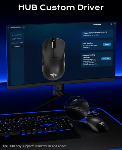Vista 3 de VGN F1 Pro Max Lightspeed - Ratón inalámbrico para juegos con modo dual 2.4G/cable Type-C - Sensor 25K - 26,000 DPI - 55g de peso ligero - 6 botones