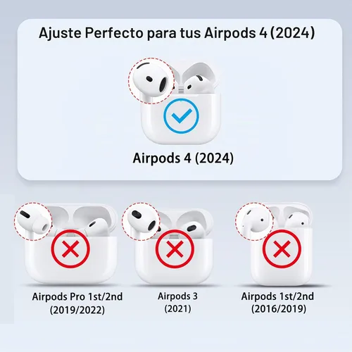 Vista 5 de Funda de protección contra caídas para AirPods Pro 2 con kit de limpieza B-Negro