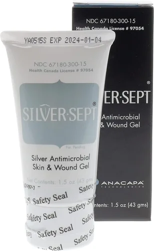 Vista 7 de Silver-Sept -Gel plateado para piel y herida de 1.5 oz, tubo para tratamiento de úlceras de pies y piernas, cuidado de quemaduras de 1er y 2º grado