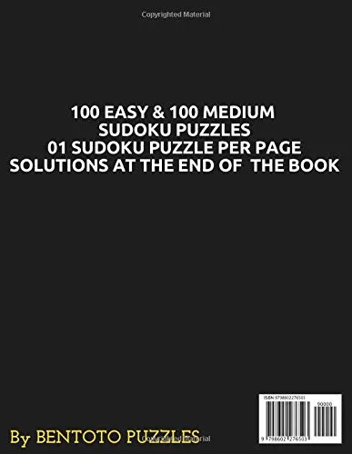 Vista 2 de Sudoku easy to medium volume 2 Large print 200 puzzles with solution One puzzle per page