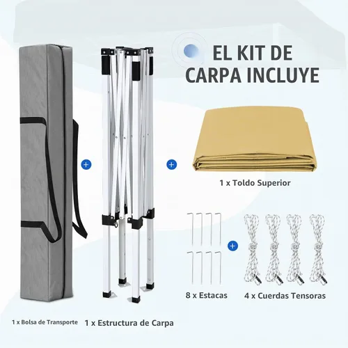 Vista 9 de EAGLE PEAK - Toldo desplegable de 5 x 5, toldo instantáneo para exteriores, fácil de instalar, refugio plegable de pierna recta (beige)