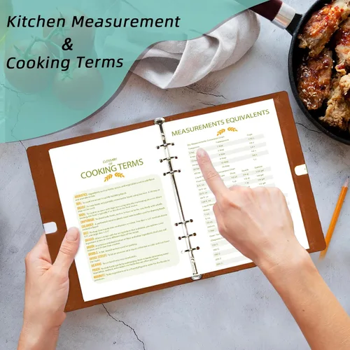 Vista 5 de Libro de recetas personalizado para escribir en tus propias recetas, libro de recetas personalizable de 6.7 x 9 pulgadas, 5 divisores y espacio