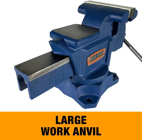 Vista 4 de Baileigh Tornillo de banco industrial, ancho de mandíbula de 4-1/2", apertura máxima de 5" (BV-4I)