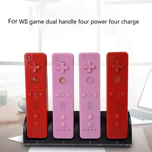 Vista 8 de Estación de carga de batería 4 en 1 con cable USB, para consola de juegos W-Ii Control remoto Gamepad