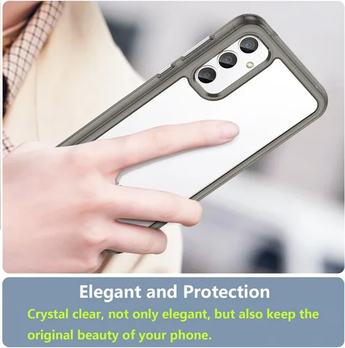 Vista 6 de Funda para Samsung S23 FE, Samsung Galaxy S23 FE 5G, con protector de pantalla de vidrio templado, 4 bolsas de aire incorporadas, no amarillea