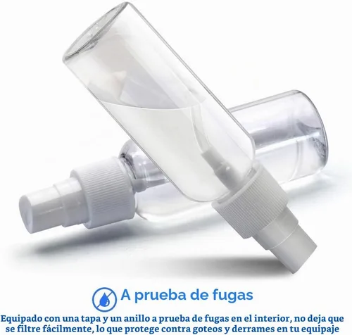 Vista 3 de Mini botellas de spray, botella pequeña de spray de 2 oz/1.7 fl oz, botella de spray de viaje de plástico para líquidos, botellas rociadoras de mano