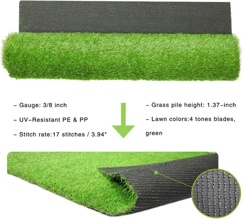Vista 3 de Alfombra de césped artificial para perros para interiores y exteriores, tamaños personalizados, césped artificial para mascotas, alfombra de césped