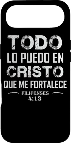 Vista 27 de Filipenses - Carcasa para iPhone 17 con texto en inglés "Todo Lo Puedo En Cristo