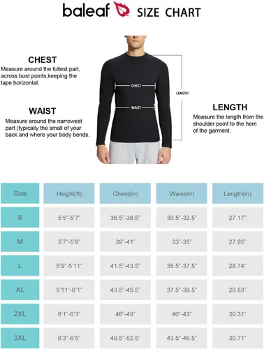 Vista 7 de BALEAF Camisa térmica de manga larga de forro polar para hombre, para entrenamiento en clima frío, camiseta para correr que absorbe la humedad