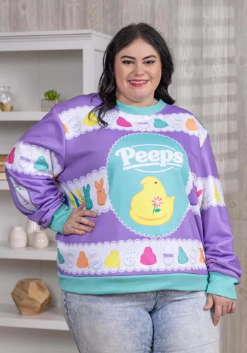 Vista 10 de Suéter Feo de Pascua para Adultos Peeps Multicolor