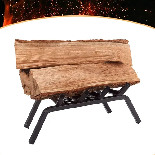 Vista 2 de Rejilla de acero resistente para chimenea con retenedor de brasas (18 pulgadas)