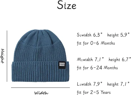 Vista 6 de Gorro de punto simple para bebé, Hip-Hop para niños, gorro de invierno para niñas de 0 a 5 años
