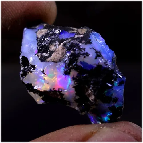 Vista 3 de TINDI - Piedra áspera de ópalo Welo etíope natural 100% A+ de 27.55 quilates, cristal crudo, piedra natal de octubre, piedra preciosa para hacer