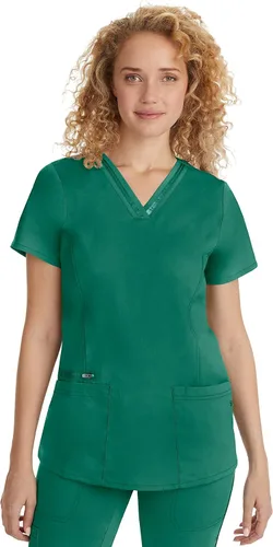 Vista 9 de Healing Hands Camiseta médica para mujer con 3 bolsillos y fácil cuidado, tela elástica de 2 vías 2278 Negro