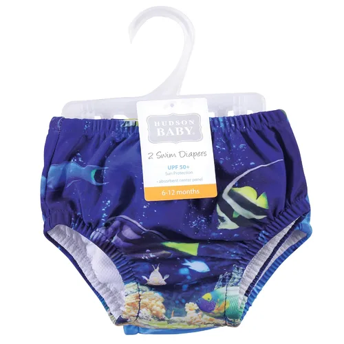 Vista 2 de Hudson Baby Pañales de natación unisex para bebé delfín de arrecife de coral 0-6 meses