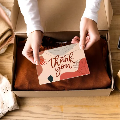 Vista 5 de Tatuo Paquete de 24 tarjetas de agradecimiento bohemias con sobres y calcomanías, notas geométricas de agradecimiento, kit de tarjetas