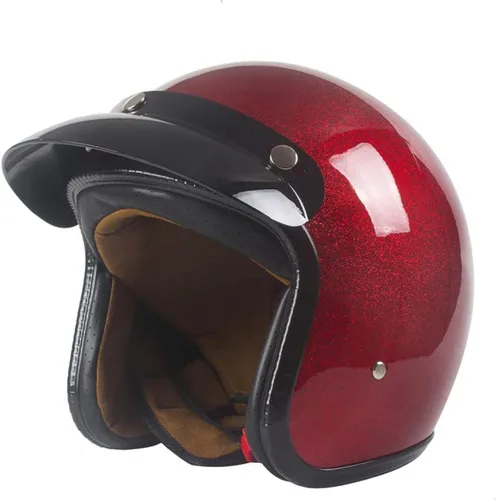 Vista 8 de Casco de motocicleta retro Harssidanzar 3/4 con cara abierta, estilo vintage para hombres y mujeres, aprobado por el Departamento de Transporte CU601
