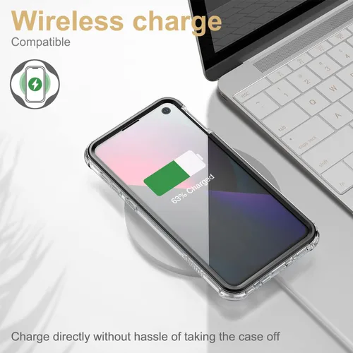 Vista 6 de SURITCH Funda transparente para Samsung Galaxy S10E (solamente) de 5.8 pulgadas, [protector de pantalla integrado] protección de cuerpo completo a