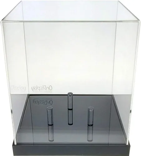 Vista 6 de OnDisplay Expositor de pelota de fútbol/voleibol con protección UV de lujo, base negra, diseño acrílico hecho a mano de lujo