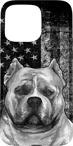 Vista 31 de Patriotic American Bully Dog on Grunge American Flag Dog Case for iPhone 17
