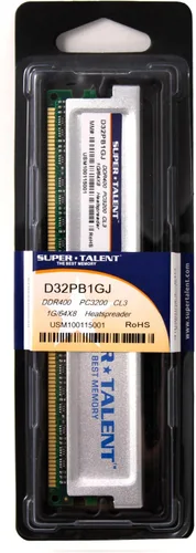 Vista 2 de Super Talent Memoria DDR400 1GB/64X8 CL3 16CH (PC y MAC G5) D32PB1GJ