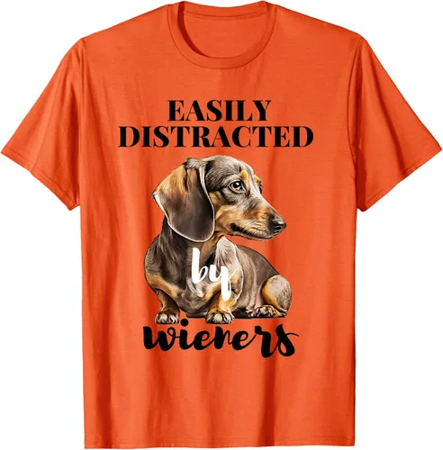 Vista 47 de Easy Distracted By Wieners Dachshund - Camiseta divertida para perro Weiner, Azul