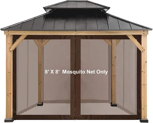 Vista 14 de Coastshade Panel de toldo de pérgola de repuesto para pérgola de 8 pies, paneles de privacidad para cenadores con 10 anillos de cortina y ganchos