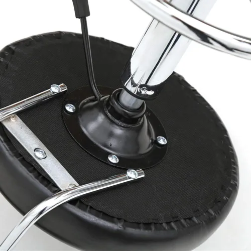Vista 8 de Taburete multiusos para salón, taburete giratorio ajustable con cojín trasero y ruedas, perfecto para salón de belleza, spa, tatuaje, masaje