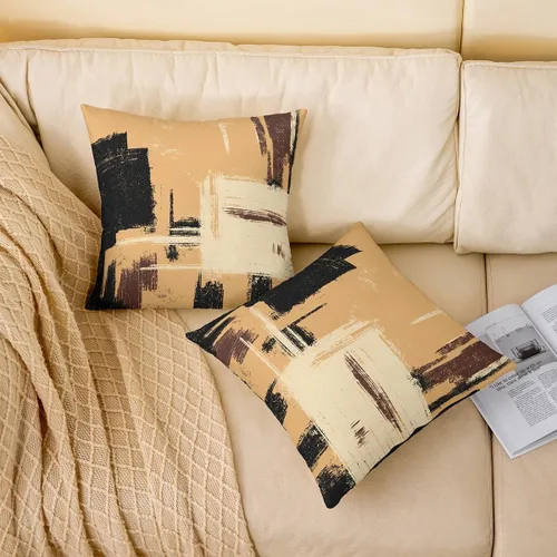 Vista 202 de Juego de 2 fundas de almohada abstractas de 16 x 16 pulgadas para niños, niñas, adolescentes, decoración de dormitorio, moderna a rayas, decoración