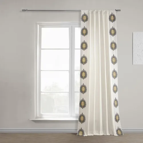 Vista 2 de HPD Half Price Drapes Cortinas de algodón sólido con bordes para dormitorio y sala de estar 50 X 84, DTCC-SB220614-84 (1 panel) Mayan Gold