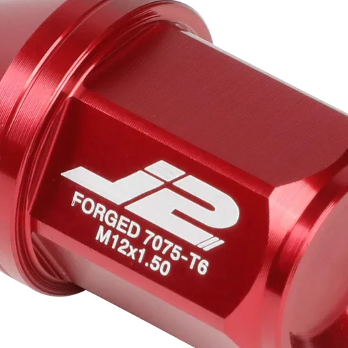 Vista 3 de J2 Engineering LN-T7-024-15-RD Rojo 7075 Aluminio M12X1.5 20Pcs L: Tuerca de 1.378 in con adaptador