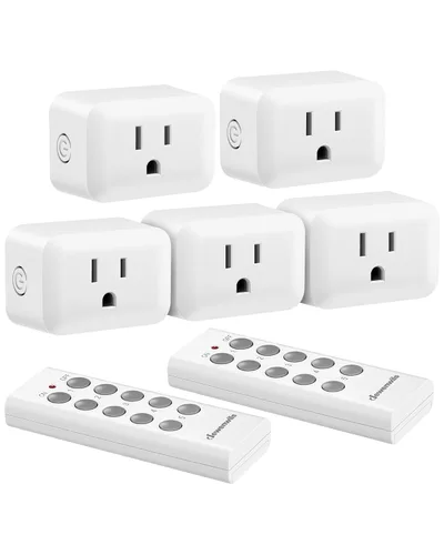 Vista 9 de DEWENWILS Toma de corriente inalámbrica, interruptor de salida eléctrico programable y expandible, interruptor de luz remoto inalámbrico, rango