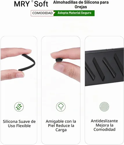 Vista 4 de Mryok Auriculares de repuesto para gafas de sol Oakley Straight Jacket 2007 - Opciones Negro