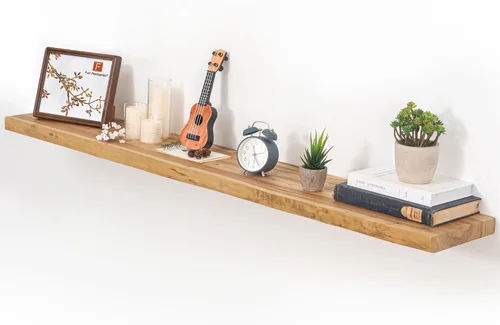 Vista 55 de Estantes flotantes para decoración de pared, estantes rústicos de madera recuperada de 24 x 8 pulgadas, estantes de montaje en pared resistentes