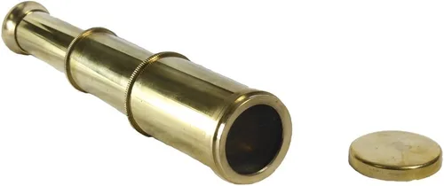 Vista 3 de Telescopio pirata de latón brillante de 6" - Mano - Caja náutica
