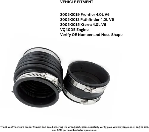 Vista 2 de Manguera de entrada de aire del motor compatible con Frontier 4.0L V6 2005-2019, Pathfinder 4.0L V6 2005-2012, Xterra 4.0L V6 2005-2015, repuesto