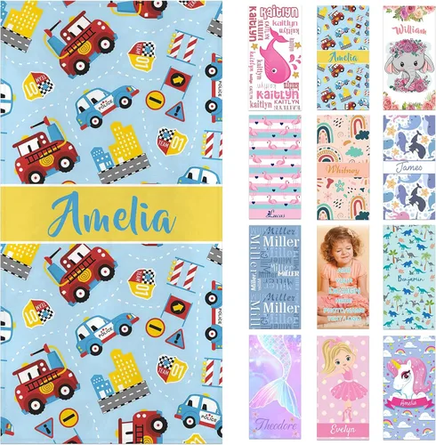 Vista 35 de Toallas de playa personalizadas para adultos y niños con nombres, toallas de playa personalizadas para hombres y mujeres, toalla de baño