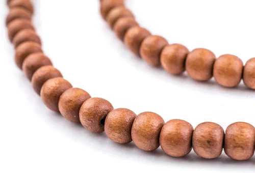 Vista 233 de TheBeadChest: cuentas de madera redondas naturales de 0.315 pulgadas, cuentas de madera sueltas espaciadoras para fabricar joyas, 4 tamaños