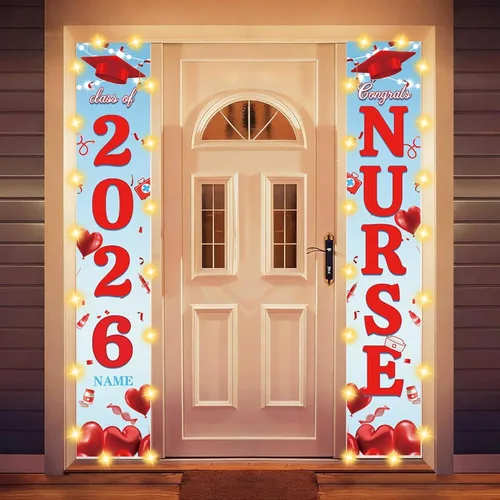 Vista 38 de Decoraciones personalizadas para fiestas de graduación 2026 – Cartel de felicitación de graduación grande – Cartel de fondo de graduación
