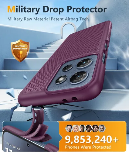 Vista 705 de FNTCASE Funda para iPhone 17 Pro: Fundas delgadas translúcidas de color azul claro compatibles con MagSafe, protección completa de la cámara