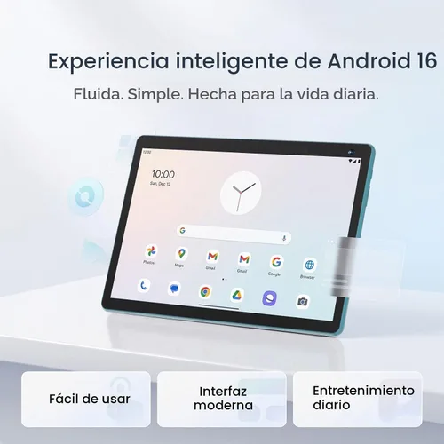 Vista 3 de Aheadlink - Tablet Android 16, tabletas 2 en 1 de 10 pulgadas con teclado, 8 GB de RAM 32 GB ROM 1 TB expandir, CPU de cuatro núcleos, WiFi 5G 6