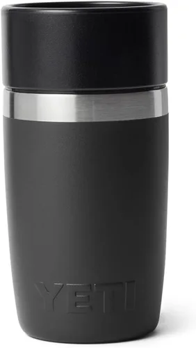 Vista 5 de YETI Rambler - Botella de viaje de 8 onzas, acero inoxidable, aislada al vacío con tapa a prueba de fugas, color negro