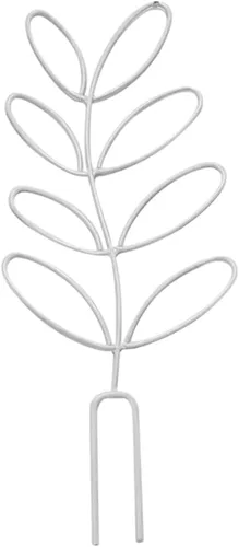 Vista 5 de Enrejado de jardín, enrejado pequeño en forma de hoja de hierro forjado para vides, rosas, plantas trepadoras, plantas en maceta (blanco)
