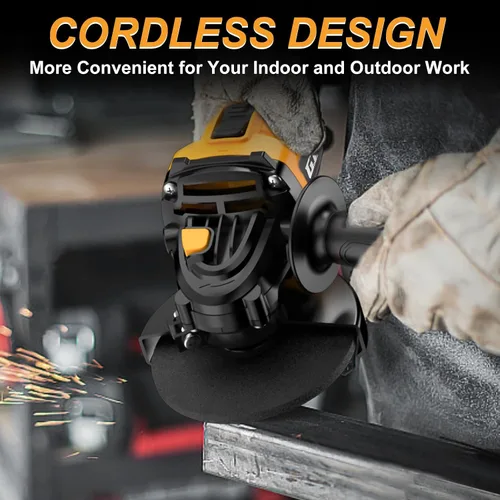 Vista 5 de Amoladora angular inalámbrica compatible con batería Dewalt 20V MAX, herramienta de corte de potencia de 4-1/2 pulgadas 9500RPM, motor sin