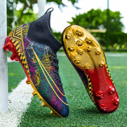 Vista 6 de Dennger Tacos de fútbol para hombre, zapatos de fútbol de alta calidad, zapatos de fútbol AG Spike, zapatillas de deporte cómodas para adultos