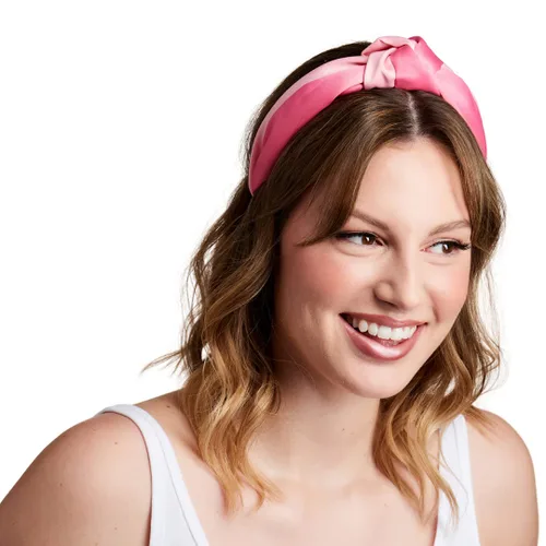 Vista 11 de Diadema anudada para mujer (beige con perlas), diadema ancha anudada, beige con ribete de encaje y perlas pequeñas
