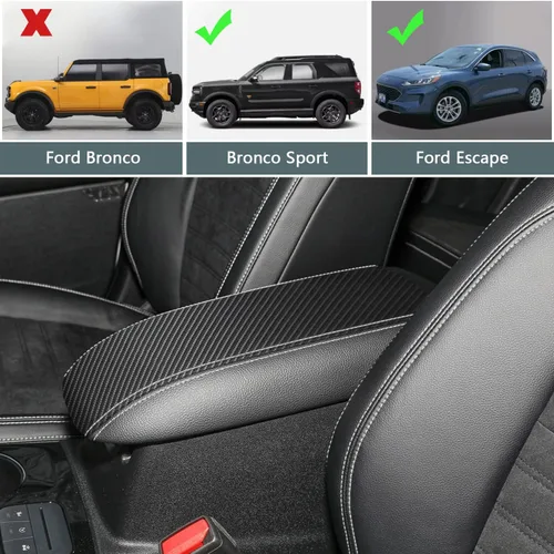 Vista 4 de HORRY Funda para reposabrazos de consola central adecuada para Ford Escape 2020-2023, Ford Bronco Sport 2021, 2022, 2023, protector de piel